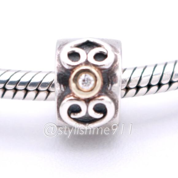RARE - Authentic Pandora Double Heart Diamond Clip - 790382D - Picture 2 of 14